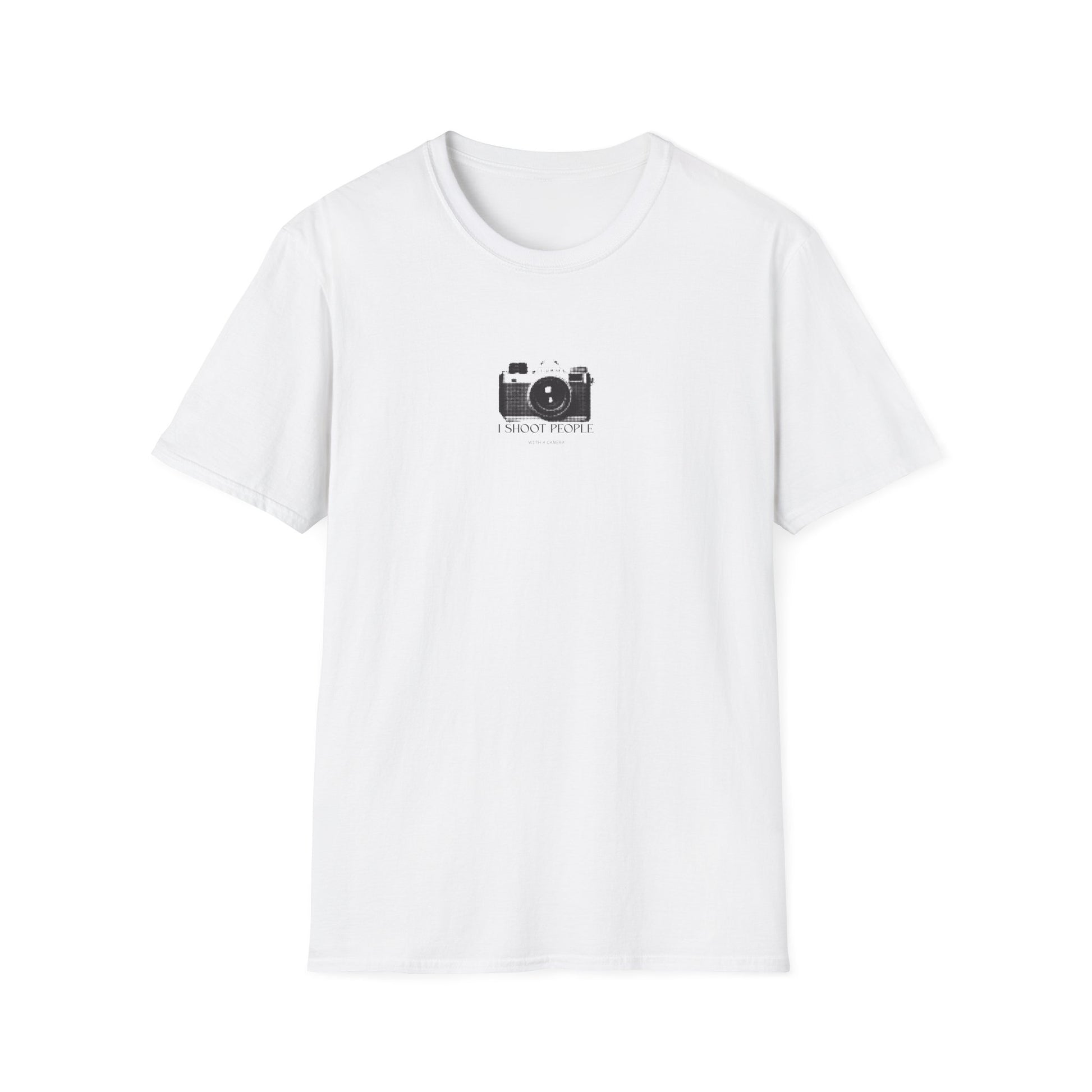 "I Shoot People with a Camera" Unisex Softstyle T-Shirt - Perfect Gift for Photographers, Photography Lover Tee, Casual Wear for All Occasions