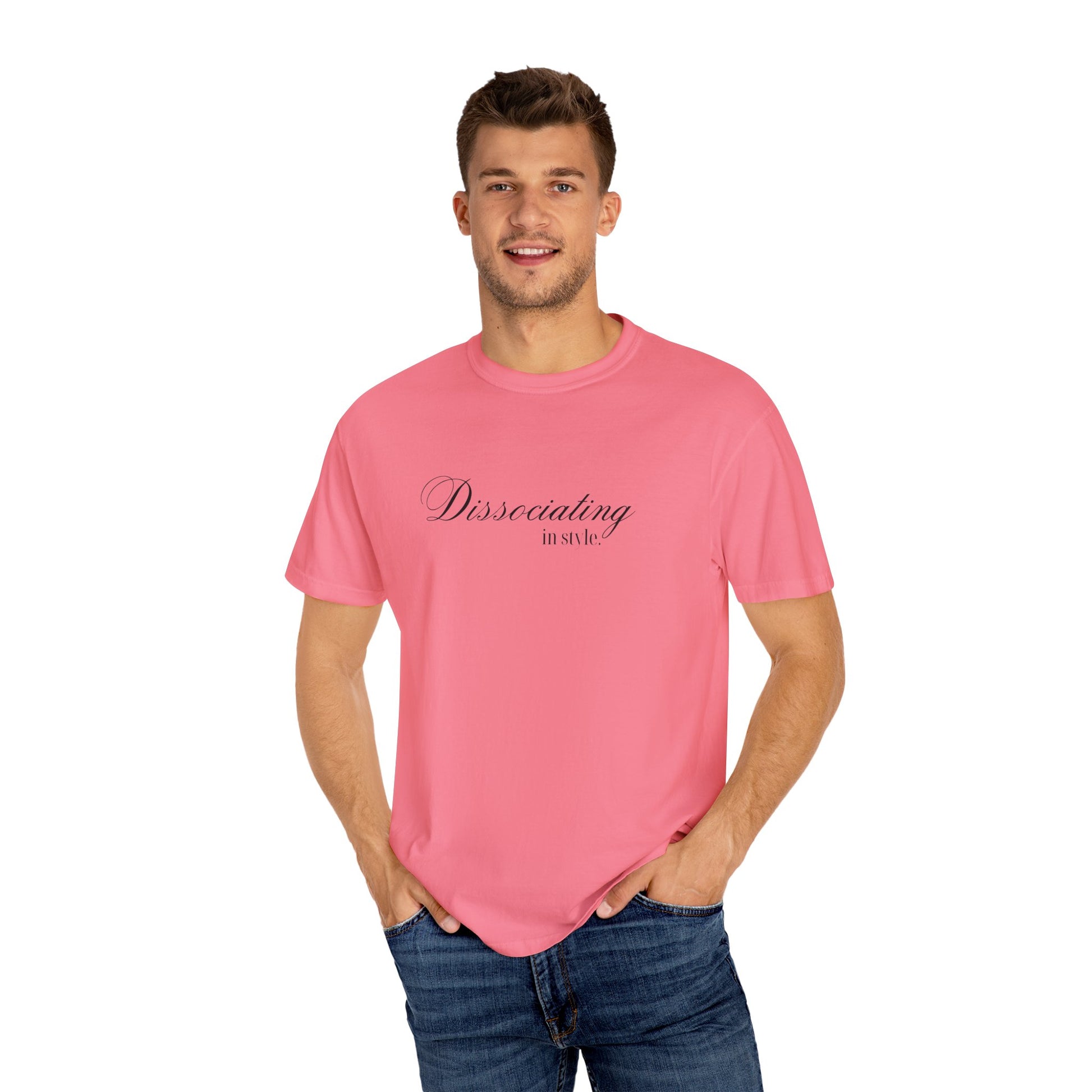 “Dissociating in Style” – Funny Mental Health T-Shirt Casual Wear, Gifts for Mental Health Awareness
