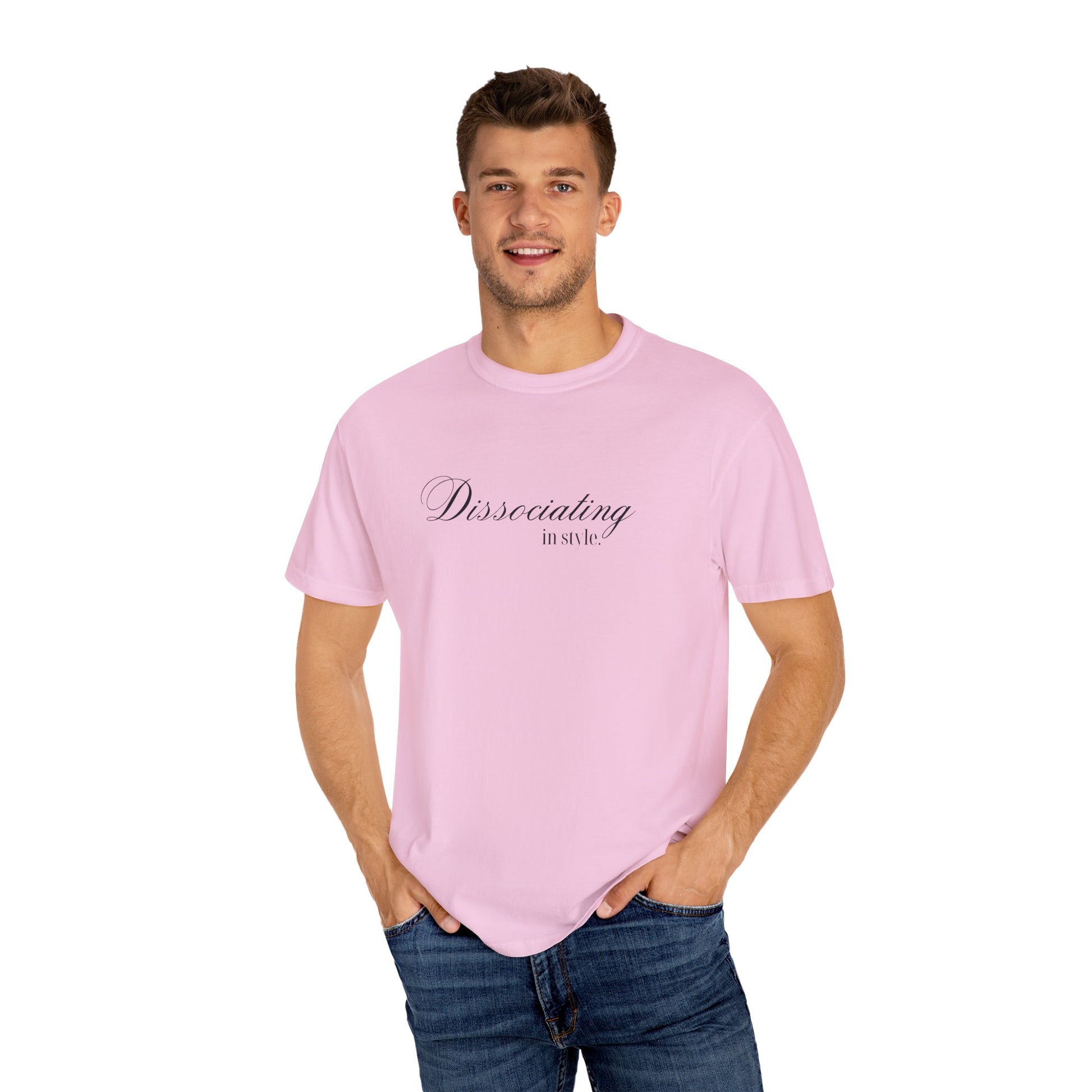 “Dissociating in Style” – Funny Mental Health T-Shirt Casual Wear, Gifts for Mental Health Awareness