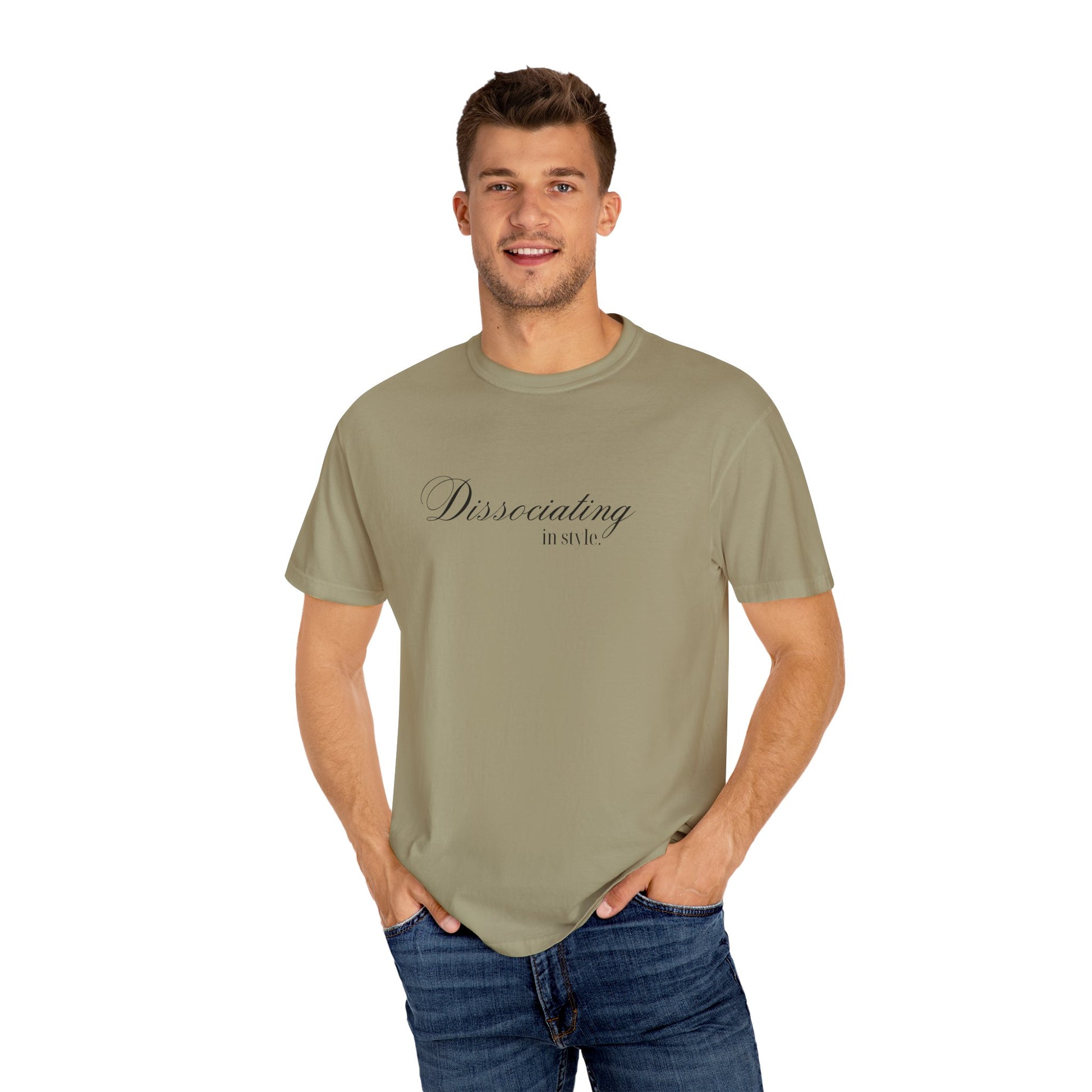 “Dissociating in Style” – Funny Mental Health T-Shirt Casual Wear, Gifts for Mental Health Awareness